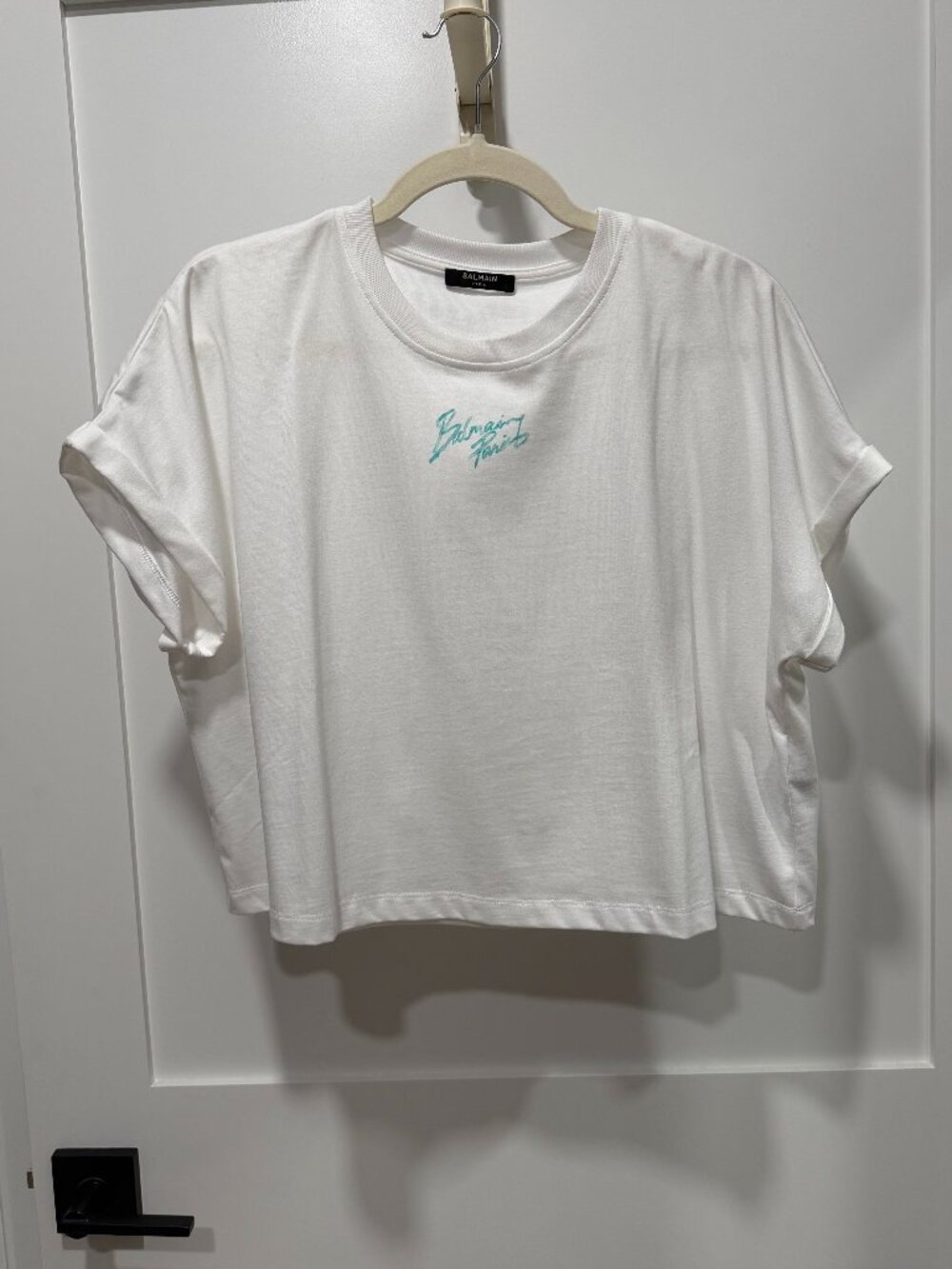 Balmain Crop White T-shirt